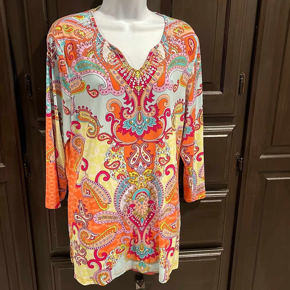 Allison Dailey Paisley Tunic Size L
